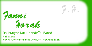 fanni horak business card